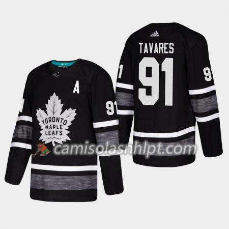 Camisola Toronto Maple Leafs John Tavares 91 2019 All-Star Adidas Preto Authentic - Homem